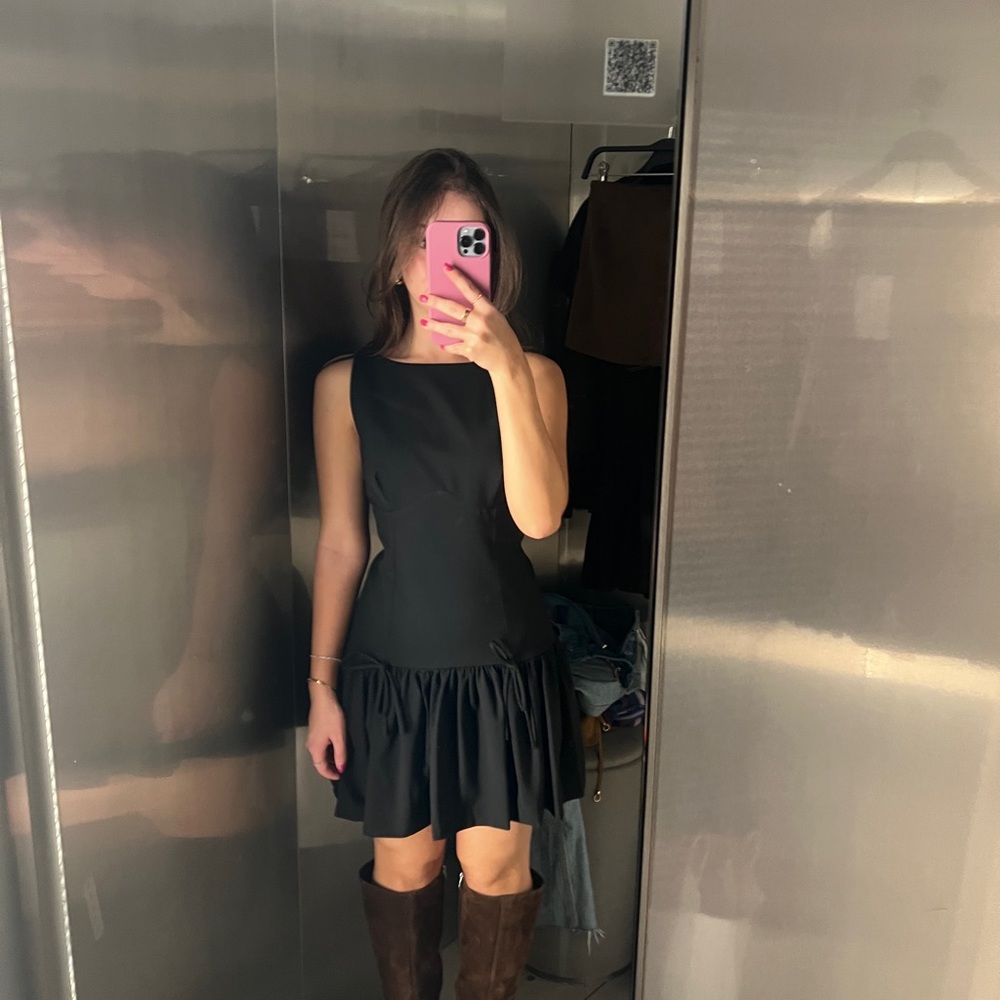 Black Sleeveless Dress from Zara with Bow Details